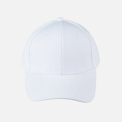 White baseball cap on a light gray background
