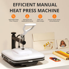 <Manual Heat Press White  - Beginner Kit>