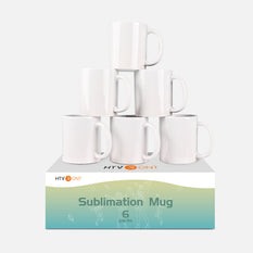 Tasses à Sublimation Blanches 11 oz - Lot de 6
