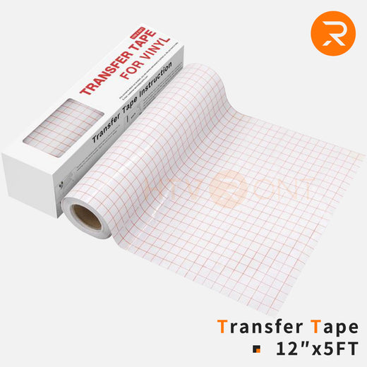 Transfer tape for vinyl with a roll and packaging on a white background