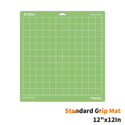 Green grid-patterned standard grip mat with brand name on a white background
