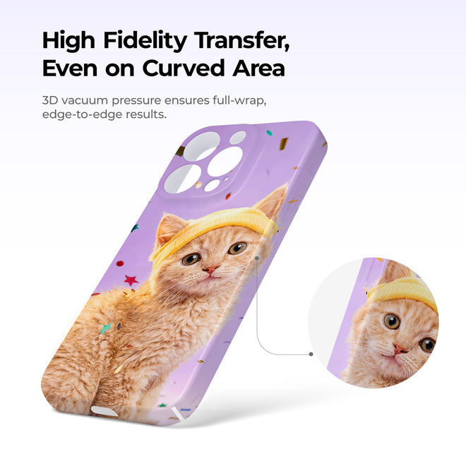 Phone case with a cat design on a white background