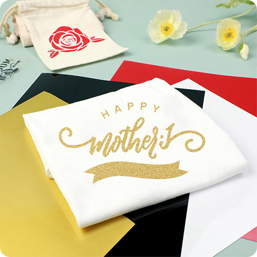 White pouch with 'Happy Mother's' text on a colorful background