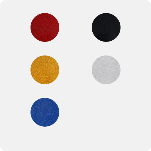 Five colored circles (red, black, yellow, gray, blue) on a white background
